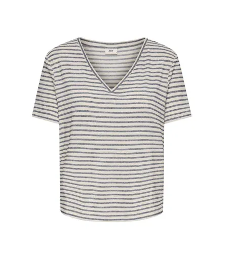T-Shirt beige/marine femme jdy korna