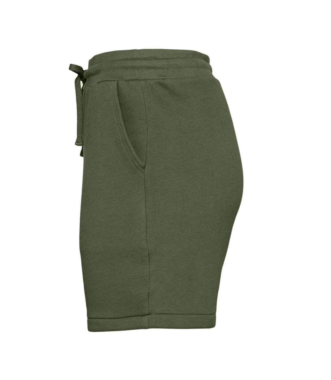 Mens sweat shorts military green Bella + Canvas-3