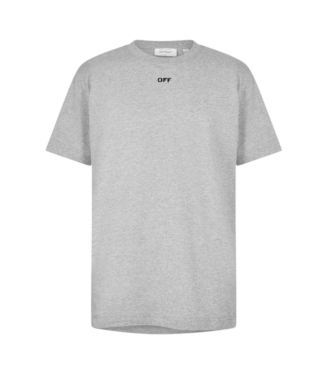 T-shirt Manches Courtes Motif/style Logo Off Homme Gris Clair Off White-2
