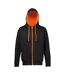 Sweat À Capuche Varsity Adulte Noir Vif Orange Vif Awdis-1