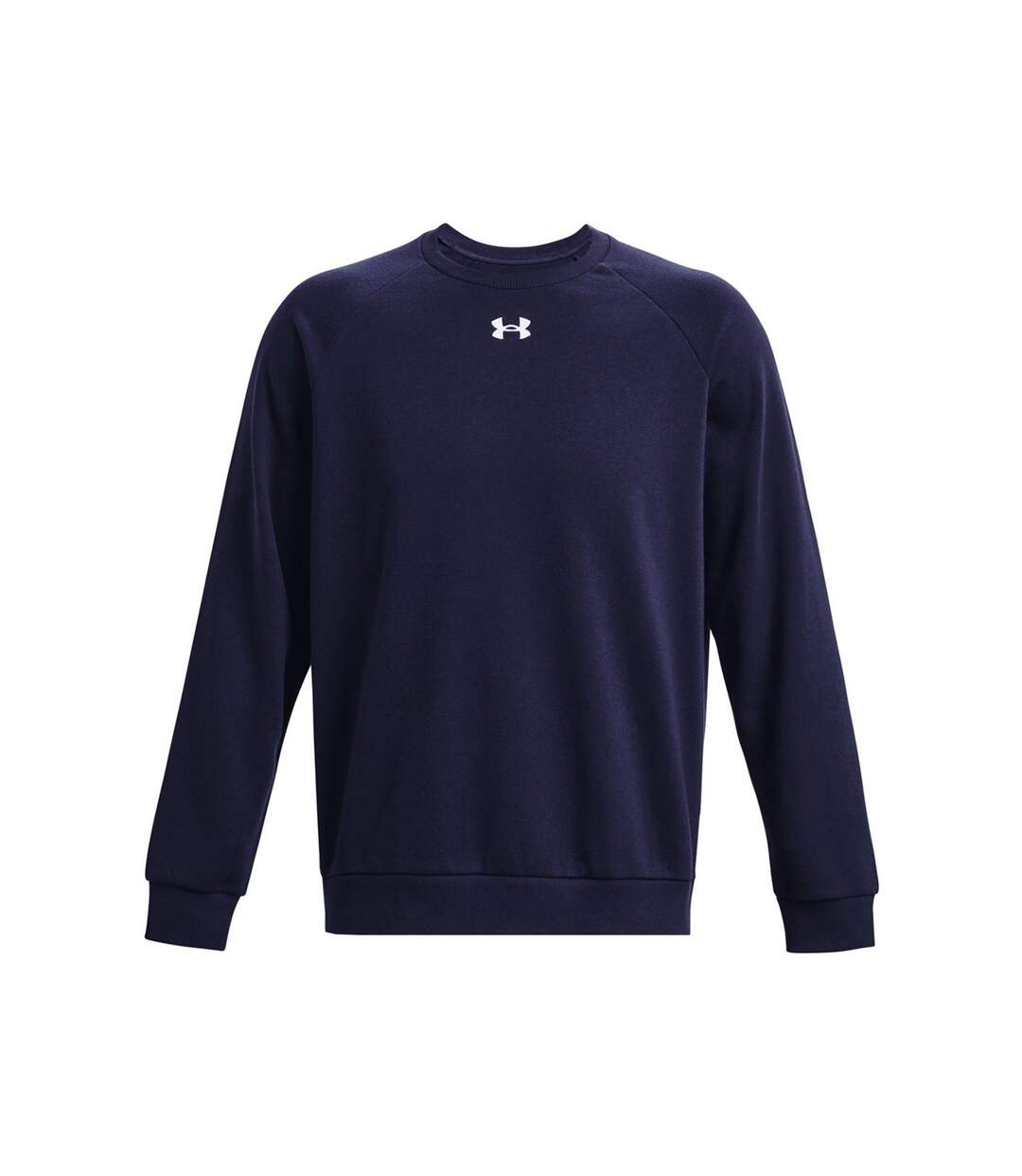 Unisex adult rival fleece crew neck sweatshirt midnight navy Under Armour-1