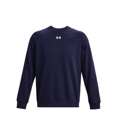 Unisex adult rival fleece crew neck sweatshirt midnight navy Under Armour