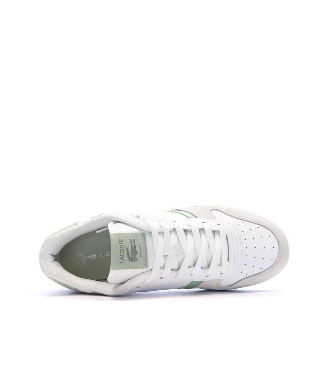 Baskets blanc/vert homme lacoste t-clip set 125-4