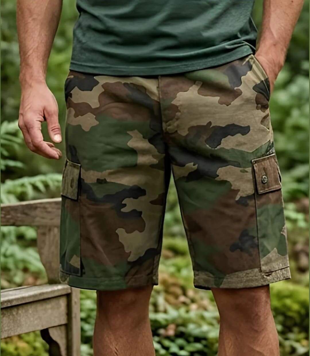 LEDERTYS 810394U002 - Bermuda camouflage Centre Europe avec taille élastiquée pour baroudeur-1