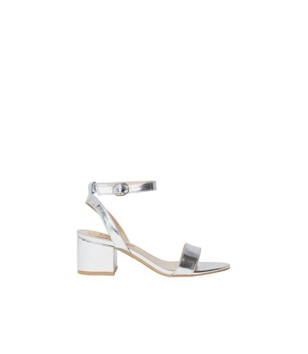 Womens/ladies tommi barely there medium block heel sandals silver Dorothy Perkins