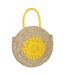 Sac de Plage Fleur 40cm Naturel & Jaune-1