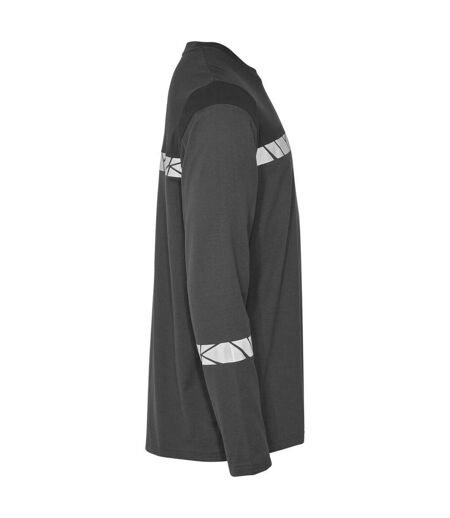 Mens Progression Hi-vis Long-sleeved T-shirt Grey Black Projob