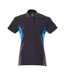 Womens/ladies Accelerate Polo Shirt Dark Navy Azure Blue Mascot-1