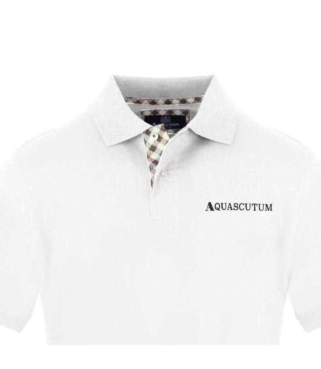 Mens Chest Logo Collared Polo Shirt White Aquascutum-3