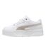 Womens/ladies Karmen Ii Leather Platform Trainers White Leopard Puma-2