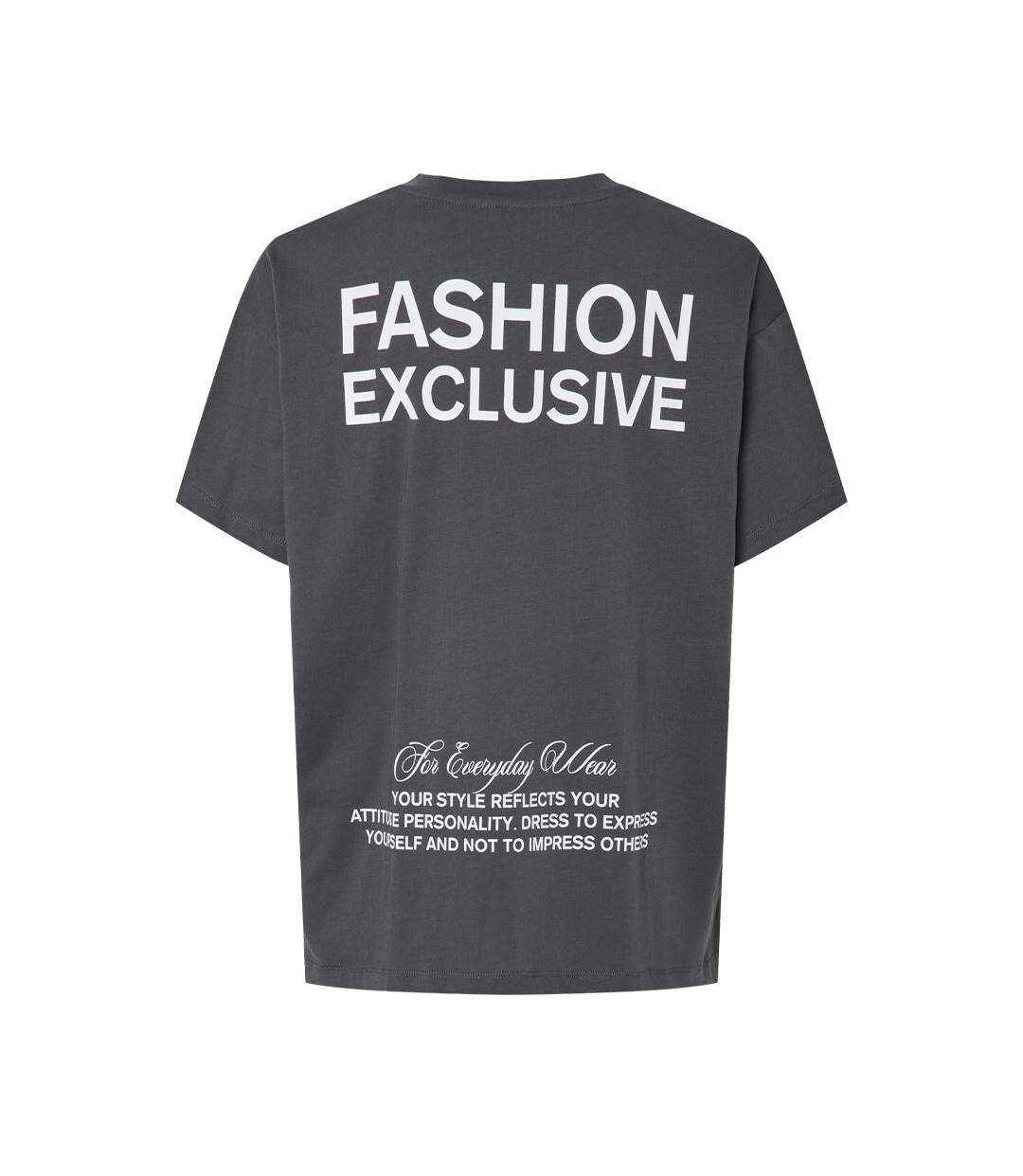 T-shirt gris femme pieces fonda-2