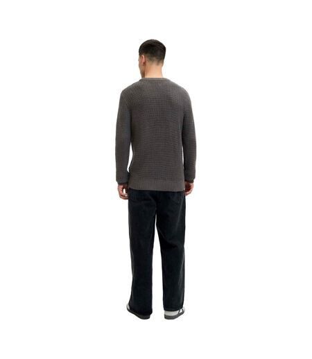 Pull Manches Longues Motif/style Texturé Homme Anthracite Jack And Jones