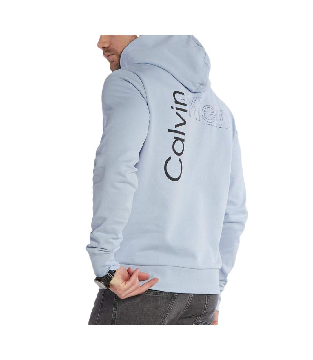 Sweat à Capuche Bleu Homme Calvin Klein Jeans Angled - M-2