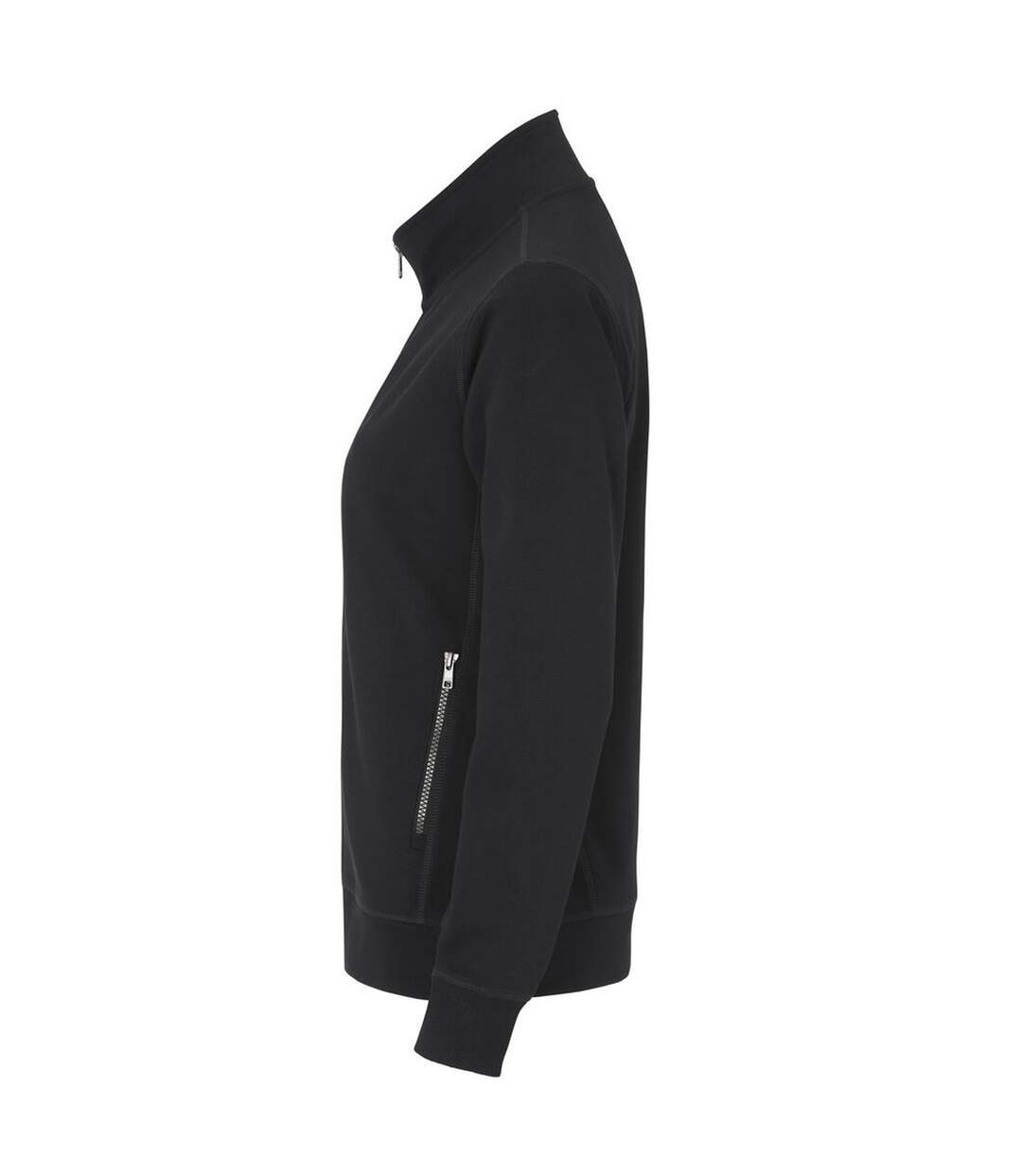 Womens/ladies French Terry Full Zip Jacket Black Cottover-3