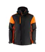 Mens Padded Soft Shell Jacket Black Orange Printer-1