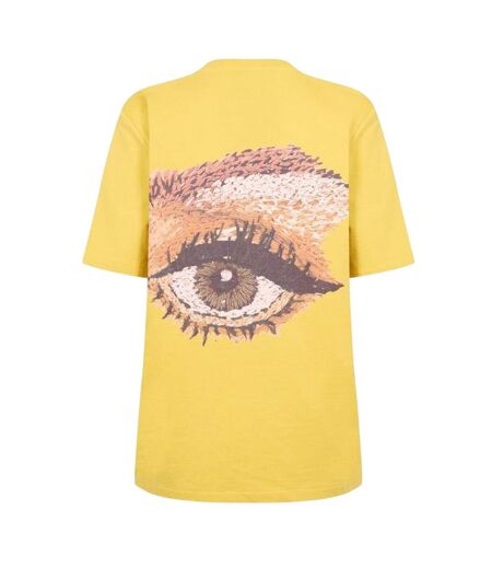 Womens/ladies Eye Crew Neck T-shirt Yellow Diadora