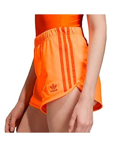 Short Orange Femme Adidas 3Stripes