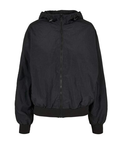 Build Your Brand Womens/Ladies Crinkle Batwing Sleeve Jacket (Black) - UTRW8532