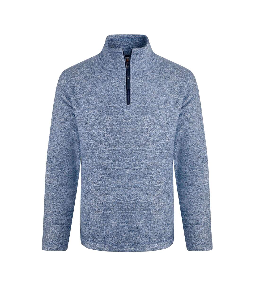 Mens Laramie Snow Marl Quarter Zip Fleece Mid Blue Weird Fish-1