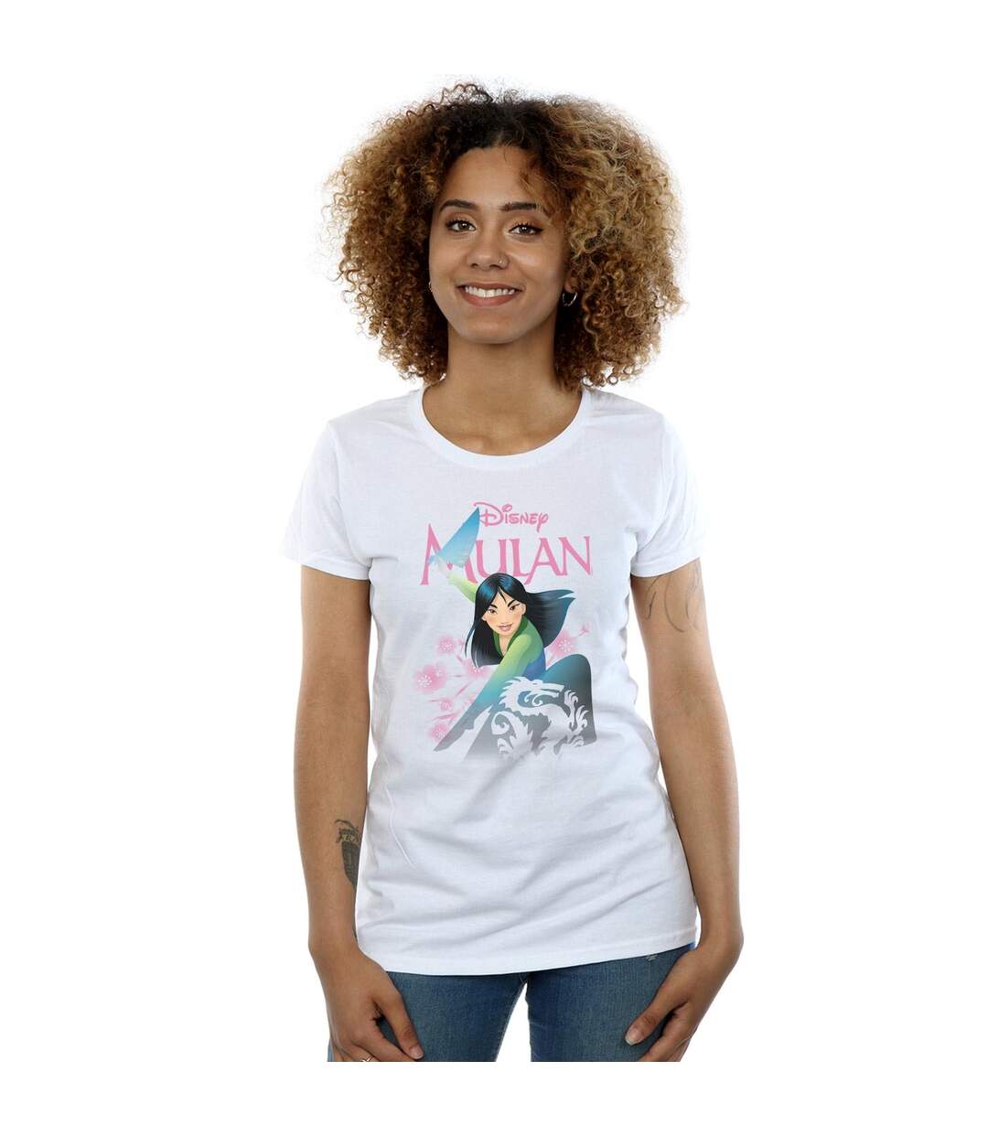 Disney - T-shirt MULAN MY OWN HERO - Femme (Blanc) - UTBI16074-2