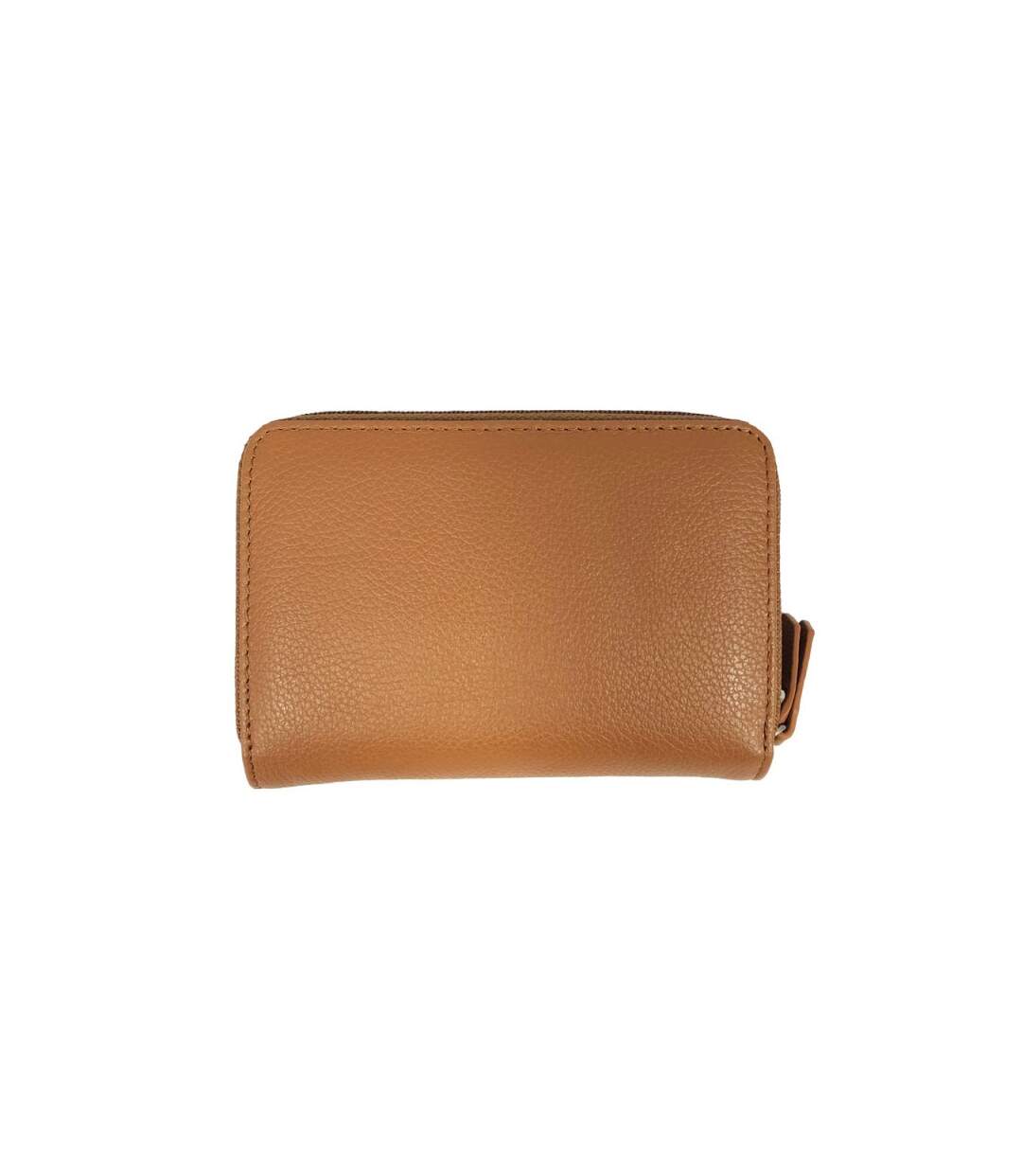 Naf Naf - Portefeuille compact en cuir Camélia - camel - 8581