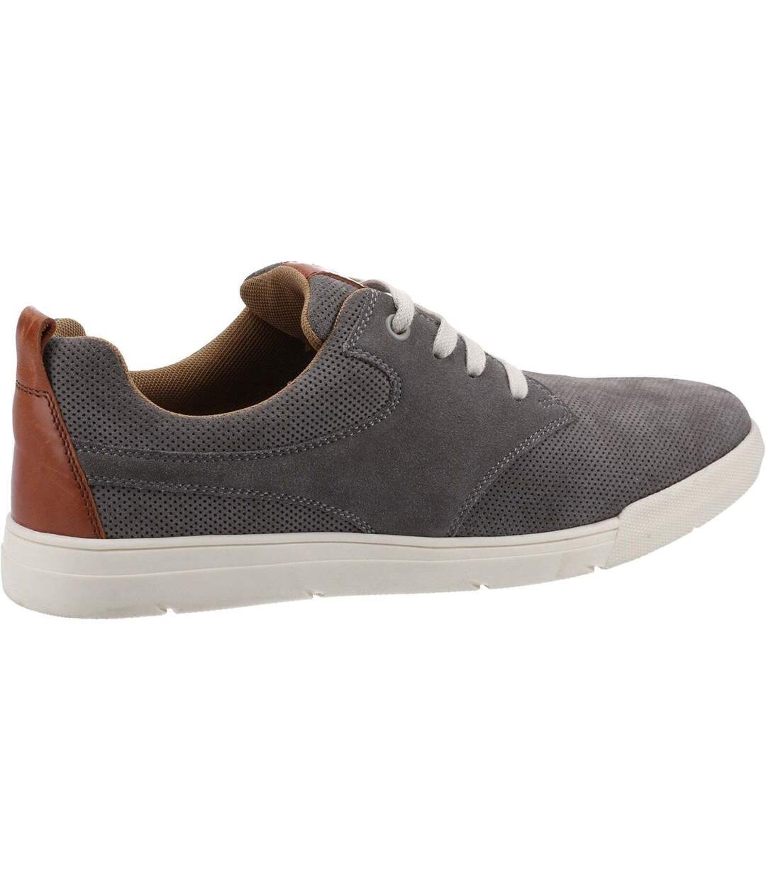 Mens michael lace suede casual shoes grey Hush Puppies-4