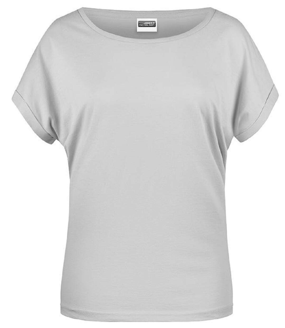 T-shirt BIO col bateau - Femme - 8005 - gris pastel