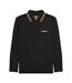 Mens Tipped Long-sleeved Polo Shirt Black Lambretta-1