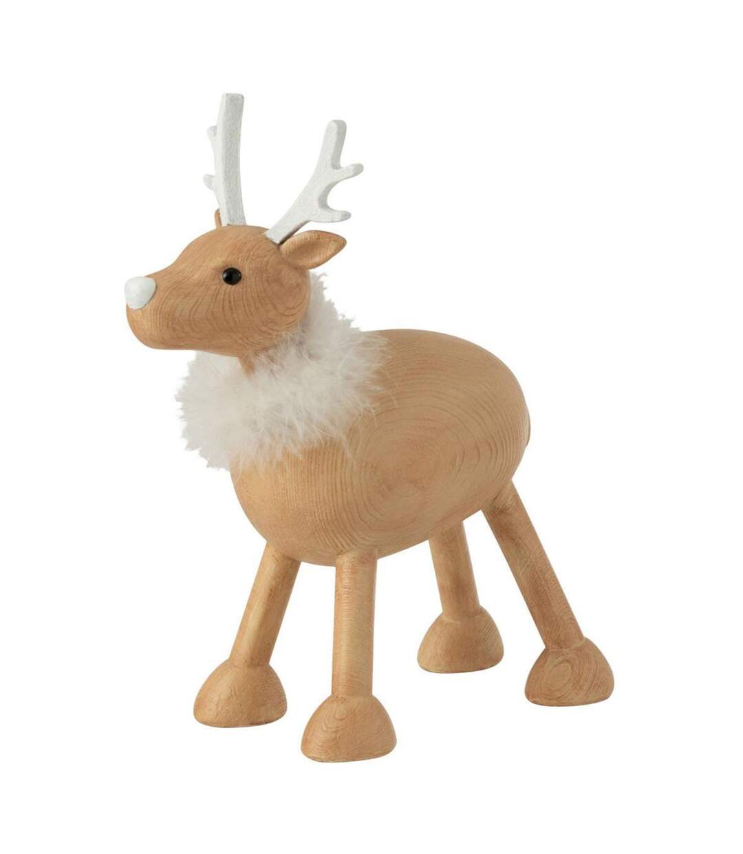 Statuette Déco Renne Fourrure 28cm Naturel-1