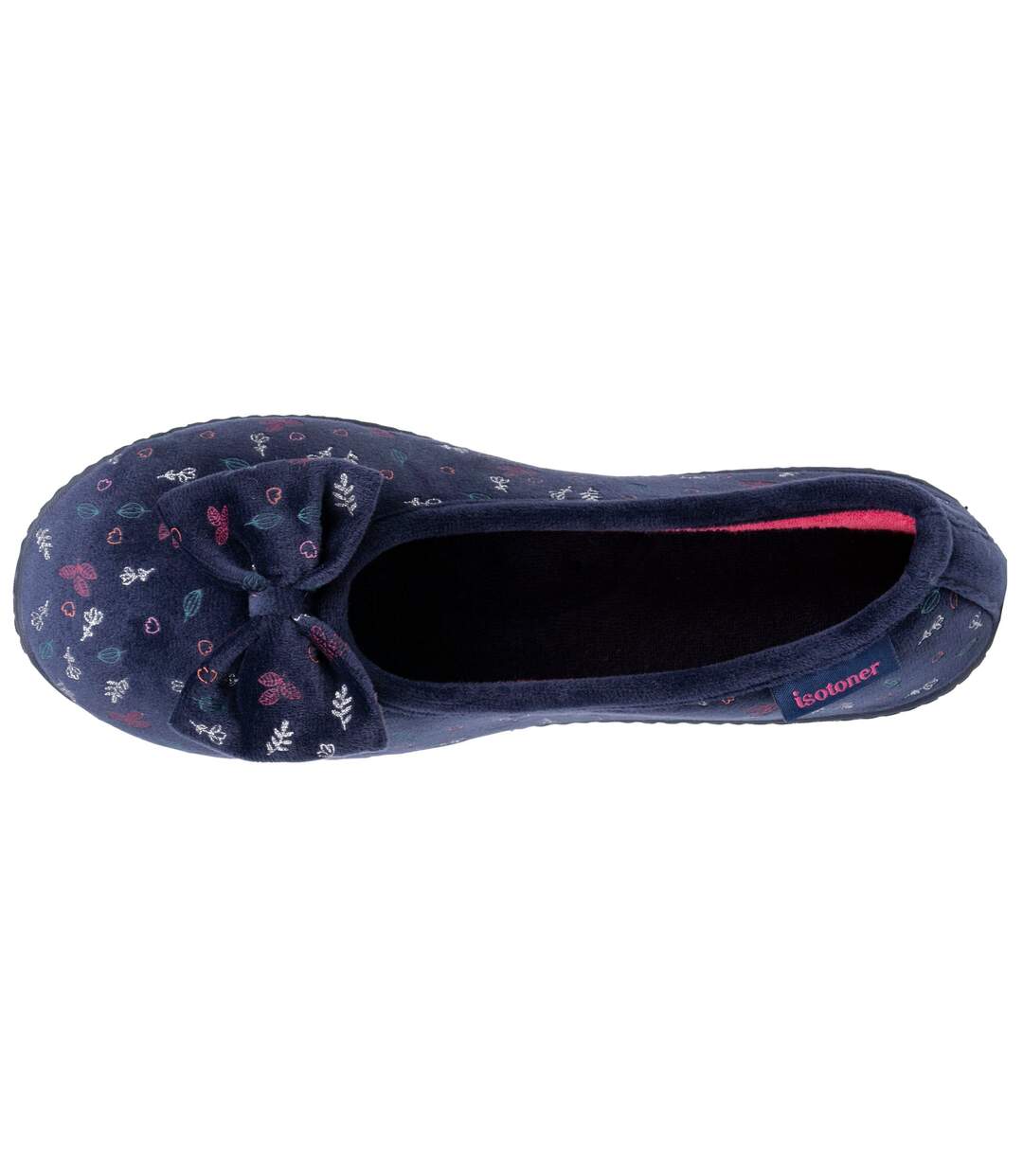 Isotoner Chaussons Ballerines femme microvelours semelle ergonomique mousse à mémoire forme-3