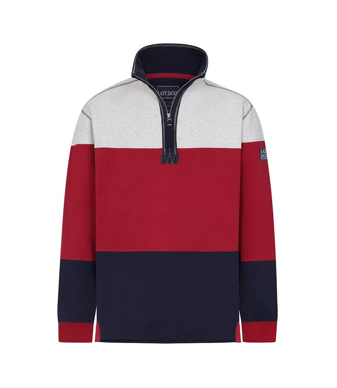 Sweat Motif/style Blocs De Couleurs Homme Rouge Lazy Jacks-2