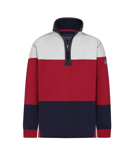 Sweat Motif/style Blocs De Couleurs Homme Rouge Lazy Jacks