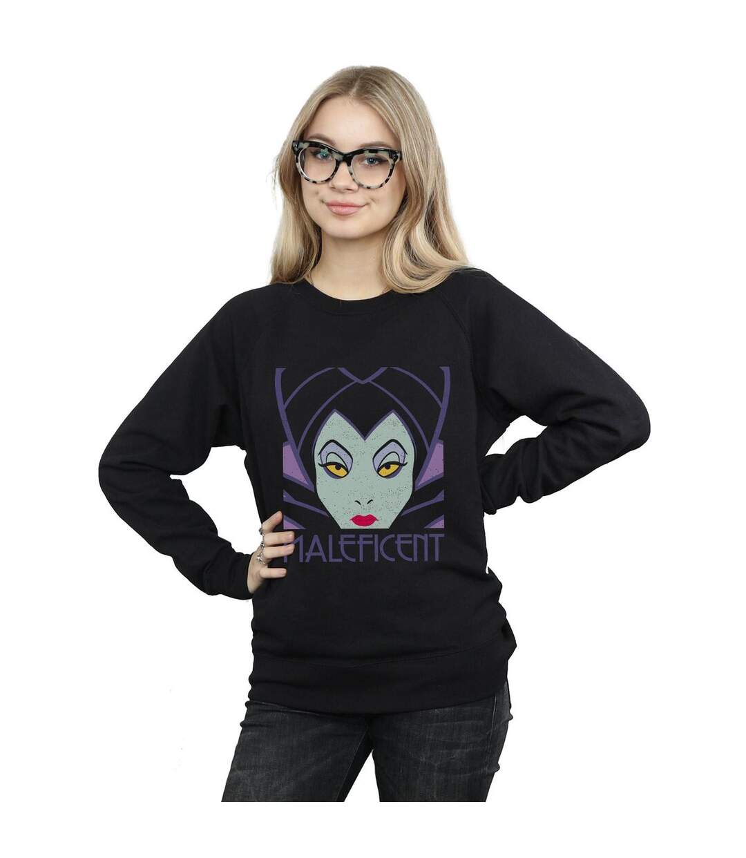 Disney Sweatshirt à tête courte Femme/Ladies Maleficent (Noir) - UTBI12312-2