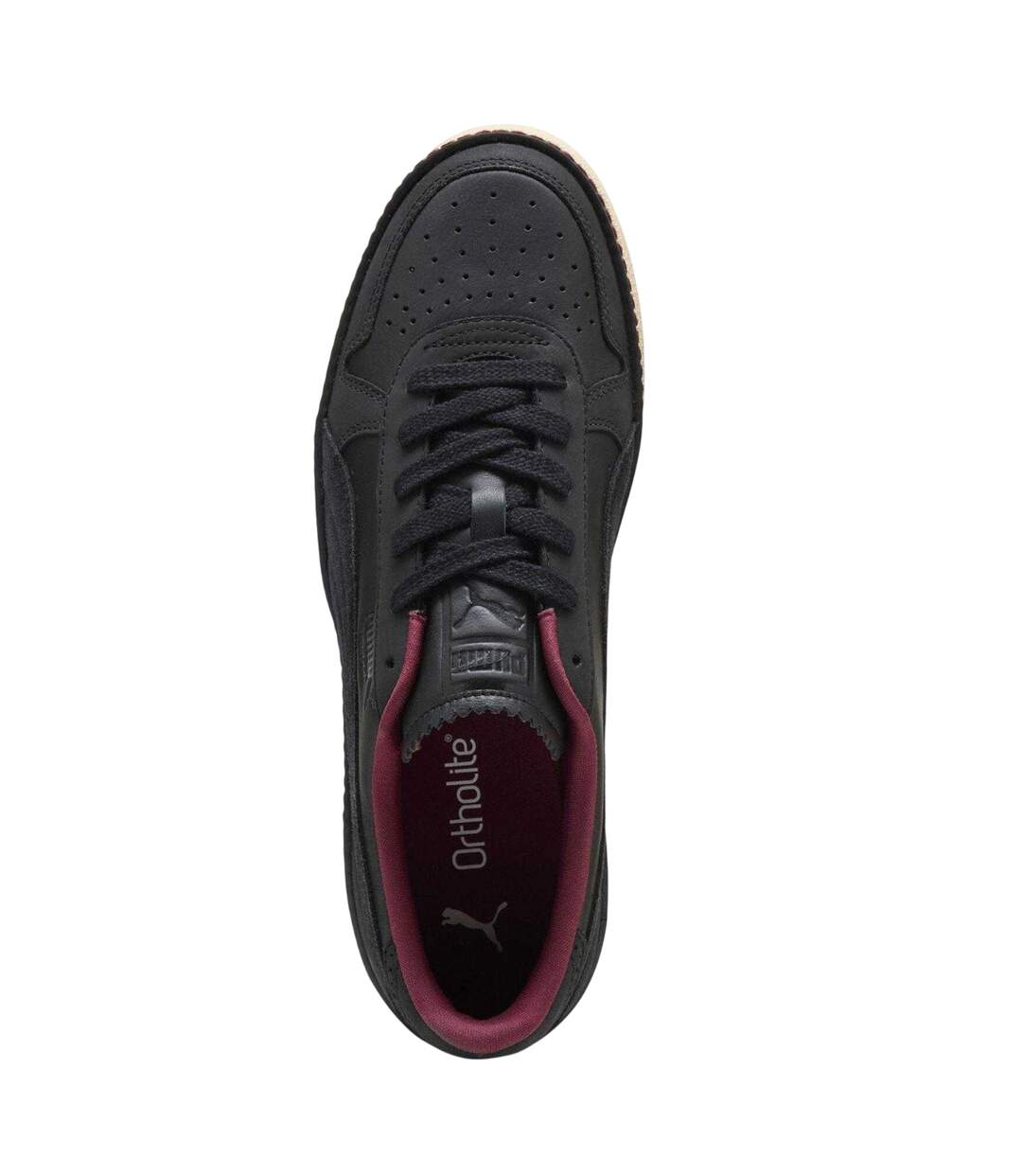 Womens/ladies Regal Grace Leather Indoor Flat Trainers Black Puma-3