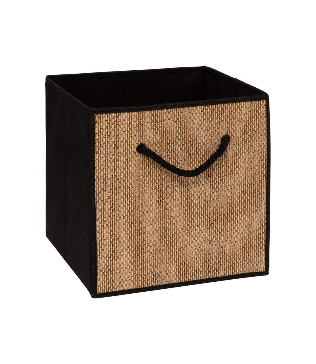 Boîte de Rangement Effet Rotin Stemy 31cm Noir-1