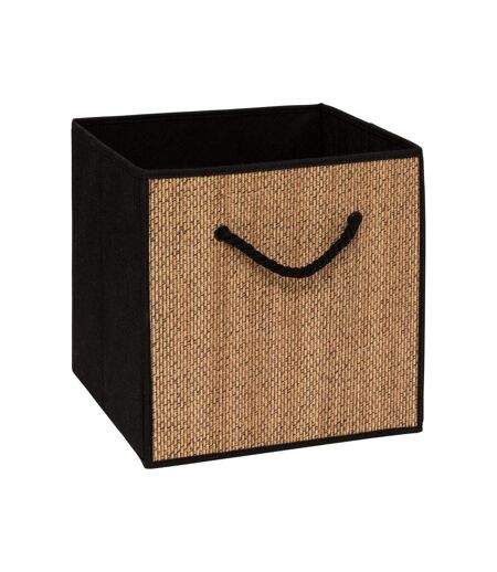 Boîte de Rangement Effet Rotin Stemy 31cm Noir