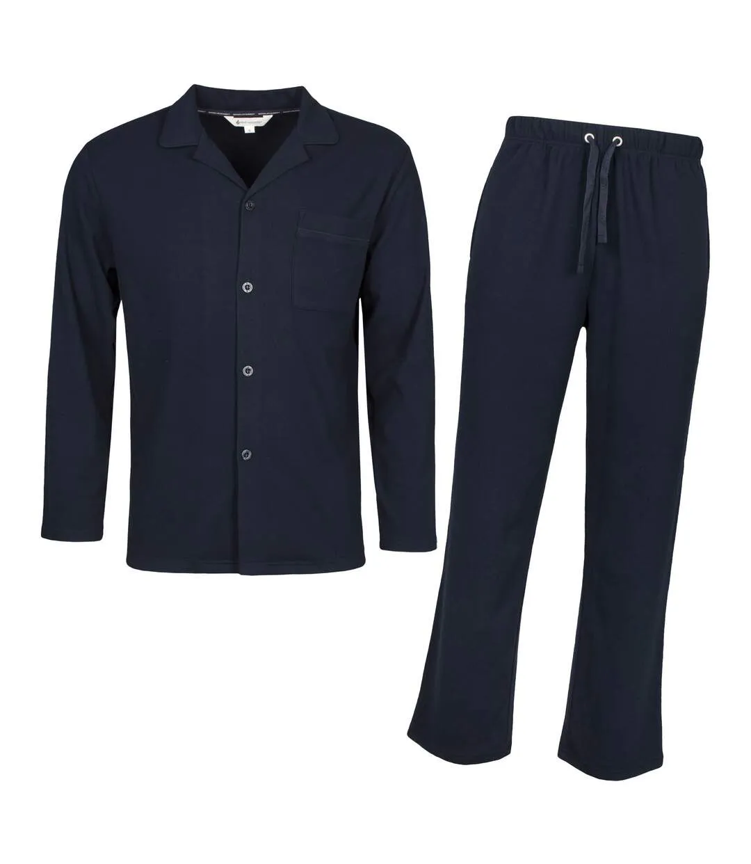 Mens Thermal Pyjama Set with Long Sleeve Top & Bottoms for Cold Nights-1