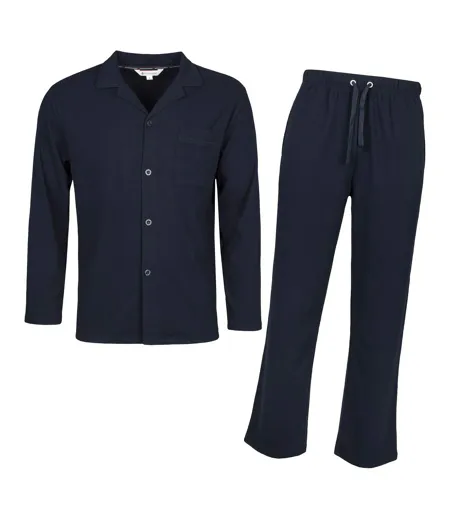 Mens Thermal Pyjama Set with Long Sleeve Top & Bottoms for Cold Nights