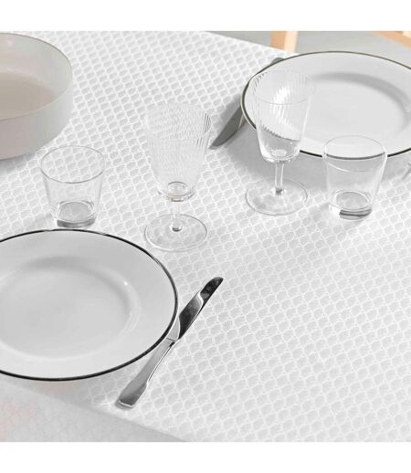 Nappe Jacquard Imprimé Artea 140x240cm Blanc