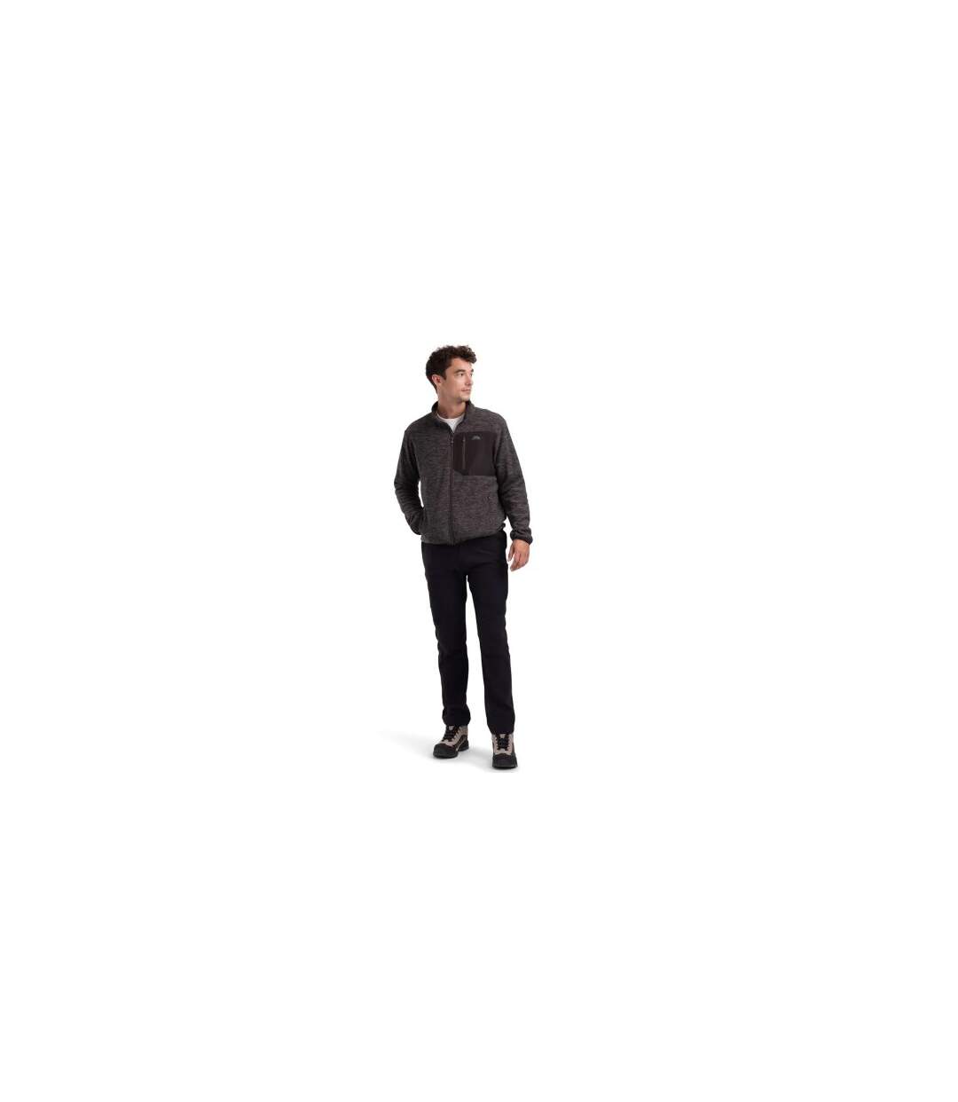 Mens Cliff Fleece Jacket Charcoal Trespass-1