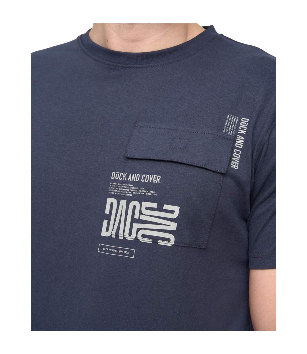 Mens trentflax t-shirt dark navy Duck and Cover-3