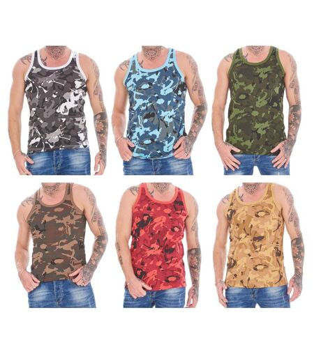Débardeurs Motif/style Camouflage Homme Bleu Keanu