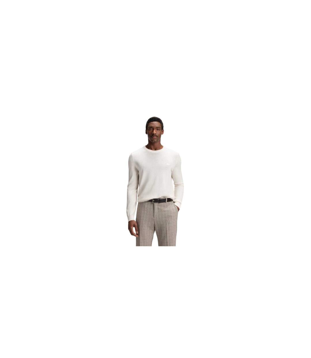 Pull Motif/style Logo Homme Blanc Boss-1