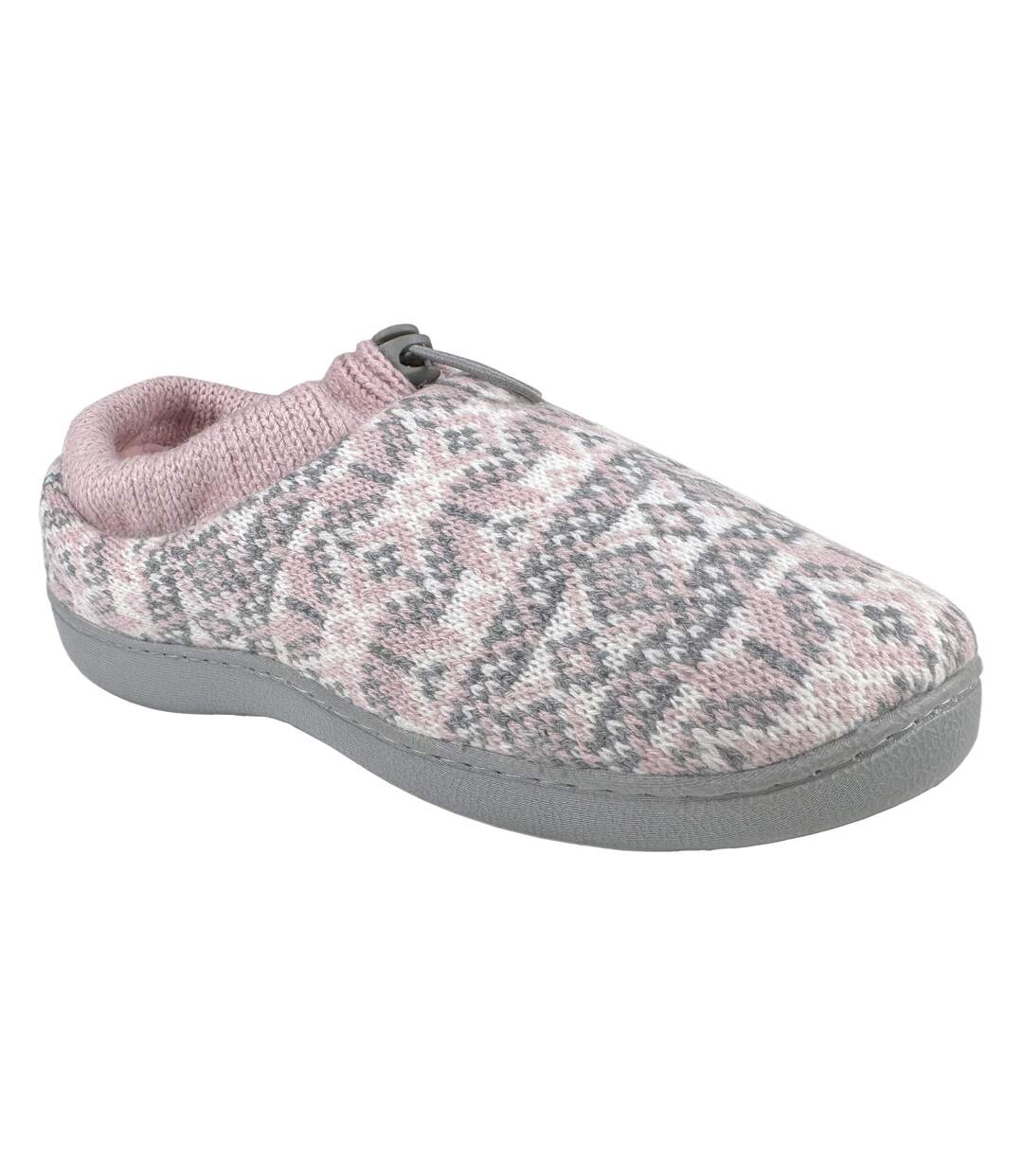 Ladies Knitted Drawstring Slippers for Winter-4