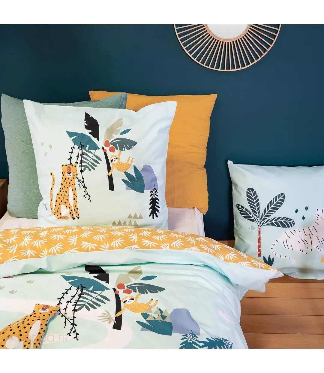 Parure de lit JUNGLE MANIA polyester microfibre  Taie 63x63 cm-4