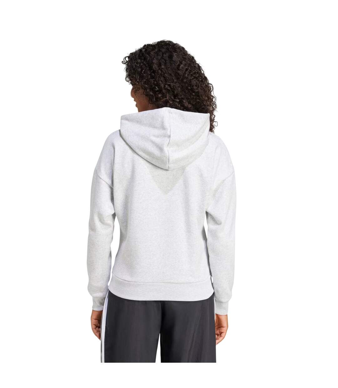 Sweat À Capuche Avec Cordons Femme Gris Chiné Chiné Adidas-3