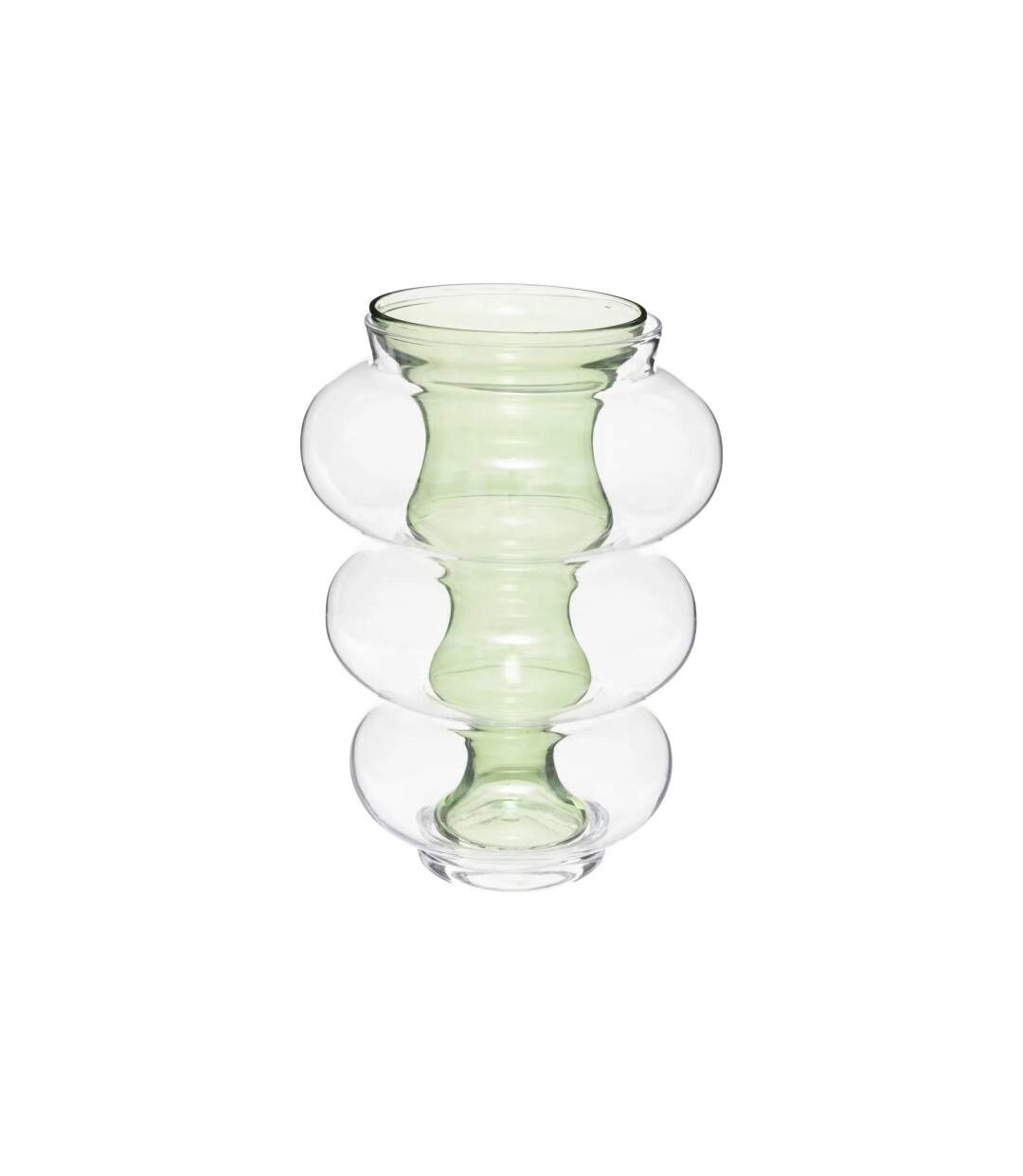 Vase Double en Verre Matali 36cm Vert-1