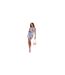 Womens/ladies Slinky Abstract Halter Neck Mini Dress Blue Multicoloured Missy Empire-1