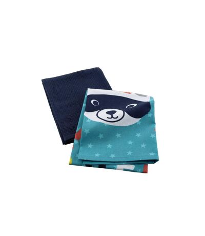 Lot de 2 Torchons Enfant Mini Chef 50x70cm Bleu