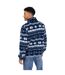 Mens Borg Quarter Zip Fleece Navy Multicoloured Brave Soul-3